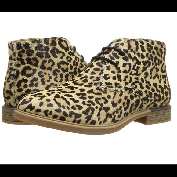 🔆 HUSH PUPPIES BAILEY WATER RESISTANT WOMEN'S 8.5 WIDE LEOPARD CHUKKA BOOTS - Picture 1 of 14